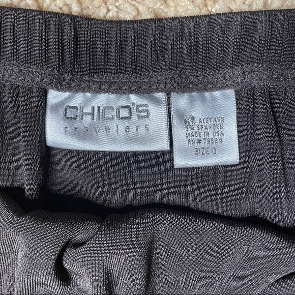 Chico's Travelers Women's 0 US 4 Slinky Travel Knit Fringe Faux Wrap Skirt Brown - Picture 5 of 6